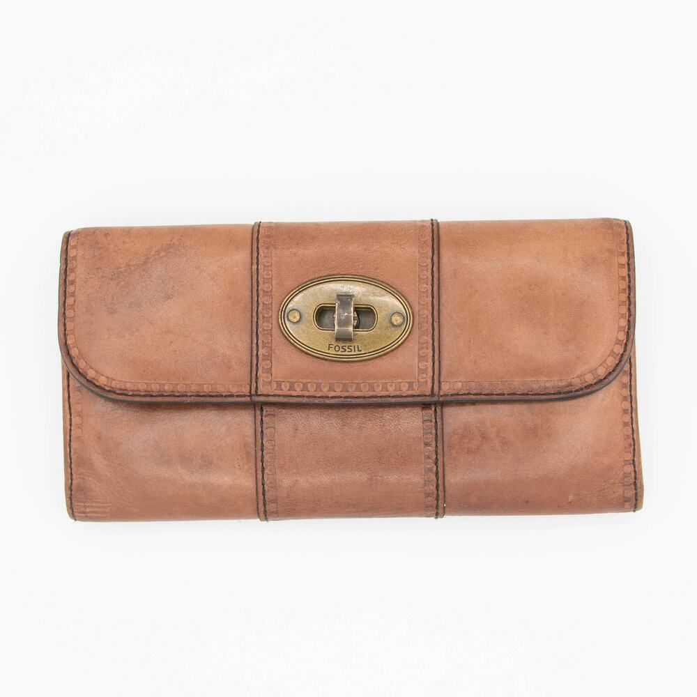 Genuine Leather FOSSIL Brown Trifold Wallet